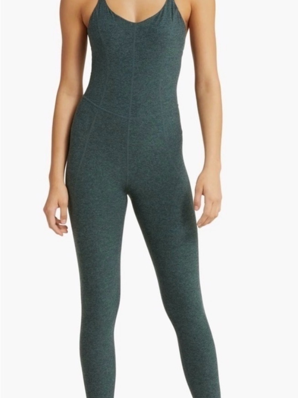 Zella Heathered Dark Green Seamless Jumpsuit